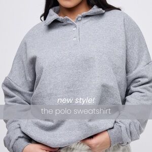 Women's Classic Gray Polo Sweatshirt and Sweatpants 2 piece set